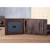 Genuine Cowhide Leather Men's Short Wallet Vintage Slim Card Holder with Money Dollar Cash Clip Classic Leather Credit Card Holder for Men Daily Use