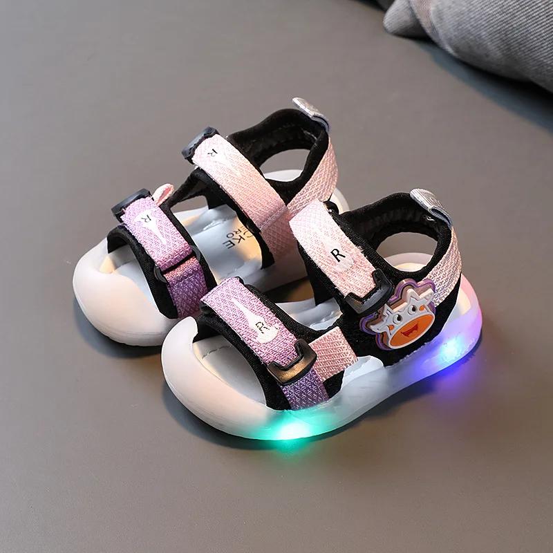 Sandales de mode pour filles Chaussures simples pour enfants Antidérapantes Chaussures pour garçons Semelle souple Chaussures pour filles Confortables Chaussures pour bébé Sandales mignonnes pour enfants