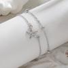 Women's Double-Layer Starfish Anklet, Gold Thin Chain Beaded Anklet, Niche Design Ankle Chain for Seaside Vacation Style