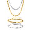18K Gold Women's Stainless Steel Rectangular Link Chain Necklace - European & American Style Jewelry 1822.