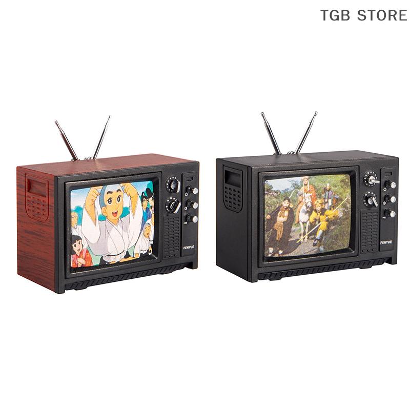 1Pc Random 1:12 Miniature Vintage TV With Picture Furniture Model Dollhouse Television House Decor Toy