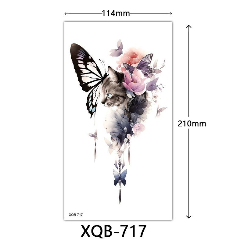 Small Full Arm Tattoo Sticker, Flower Letters, Plain Flower Tattoo Sticker Tattoo