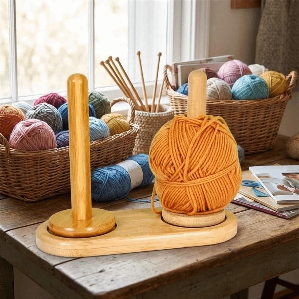 Detachable Base Yarn Storage Rack Stable Wooden Yarn Holder Yarn Winder  DIY Knitting