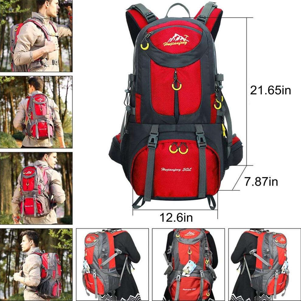50L Lightweight Hiking Backpack, Water-Resistant, Breathable Back Support, 45+5L Capacity for Travel & Trekking – Compatible with All Outdoor
