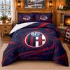 Printed 3Pcs Bedding Set Bologna FC Pattern Bed Sheet Pillowcase For Bedroom Decor