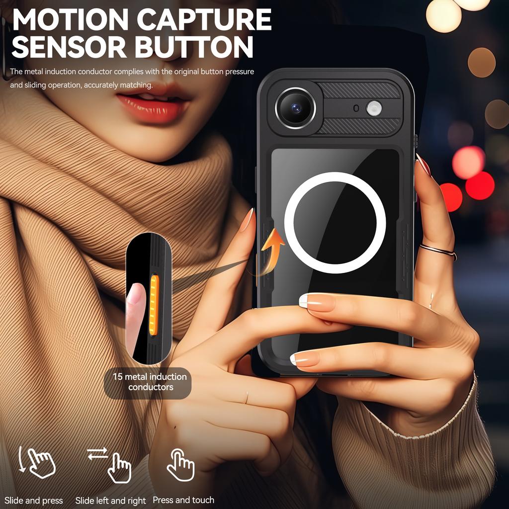 IP68 Waterproof Magnetic Case for IPhone 17 Air 16 Pro Plus ProMax Shockproof 360 Full Body Heavy Duty Cover Diving Swim Outdoor