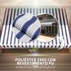 Manual Retractable Awning, 395 x 245 cm, Adjustable Angle, Anti-UV, Waterproof, Blue and White