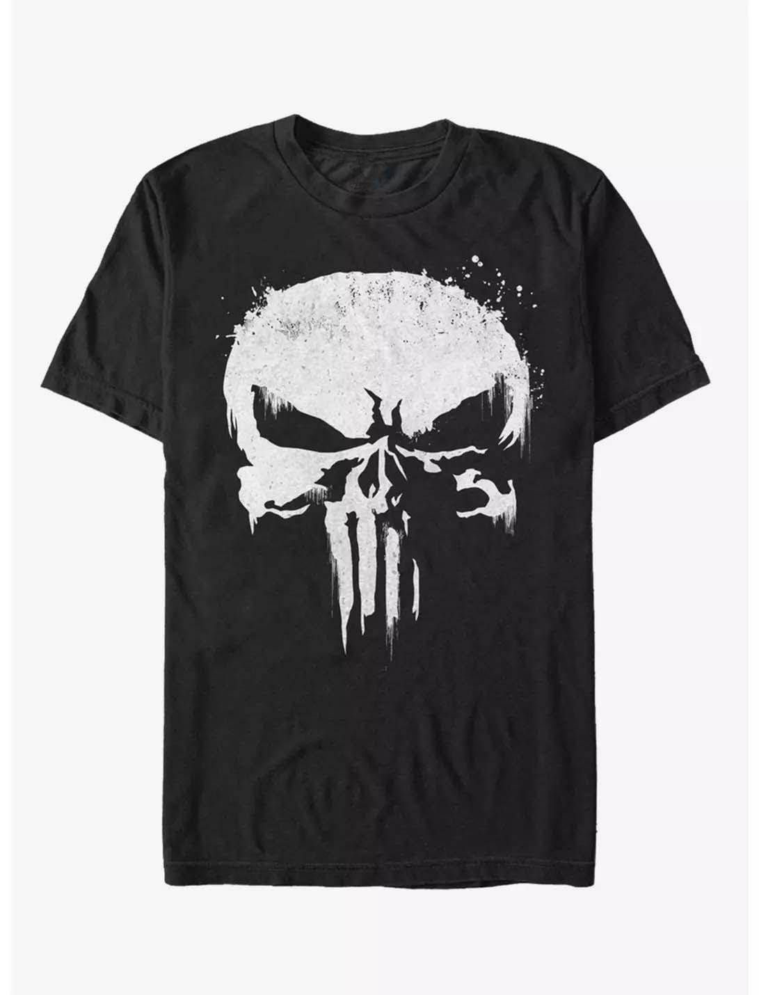 

Genuine 2026 New Trend Punisher Skull Print Large Size Women s Fashion Short Sleeve Loose Sports T-Shirt 4XL