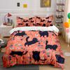 Playful Cats Floral Three-Piece Set Exquisite Three-Piece Bedding Set Gift For Kids And Adults