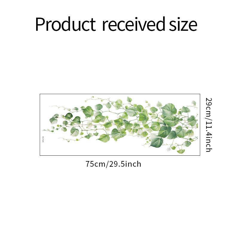 Frische Grüne Ranken und Blätter Wandaufkleber Naturinspirierte Botanische Selbstklebende Wandkunst für Schlafzimmer und Wohnzimmer Dekoration