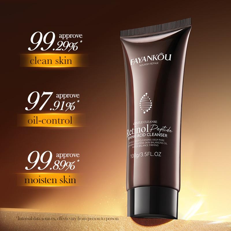 Retinol Peptide Amino Acid Repair Facial Cleanser Whitening Blackhead Removal Deep Clean Oil Control Facial Cleanser