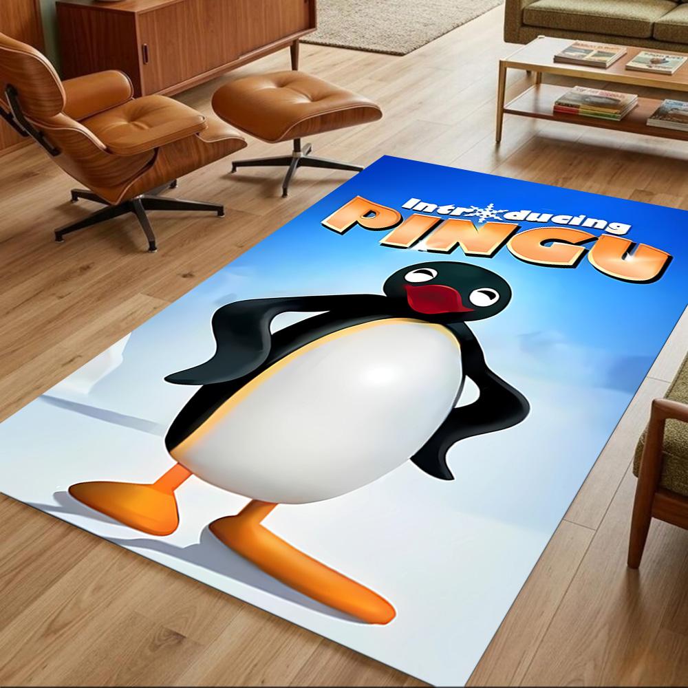 Pingu Arctic Adventure Washable Door Mat Compact Foldable Construction Stain-resistant Surface Office & Lounge Rug Minimalist Modern Style