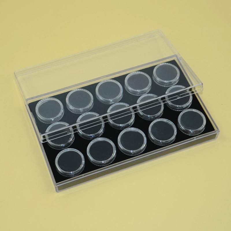 Pack of 15 Small Acrylic Gem Display Boxes with Rotating Lid Round Acrylic Containers for Neat and Secure Storage