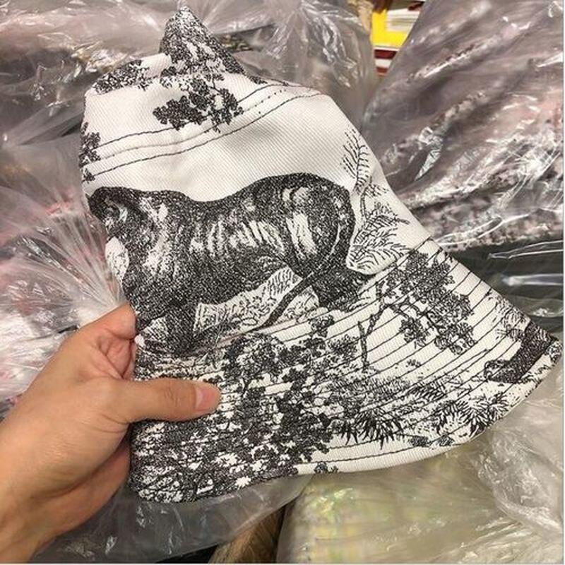 New Style Chinese Style Ink Painting Print Fisherman Hat Unisex Sun Hat for Men and Women