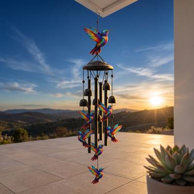 Sunflower Butterfly Wind Chime Bird Garden Wind Chimes Handcrafted Outdoor Wind Catcher  Home
