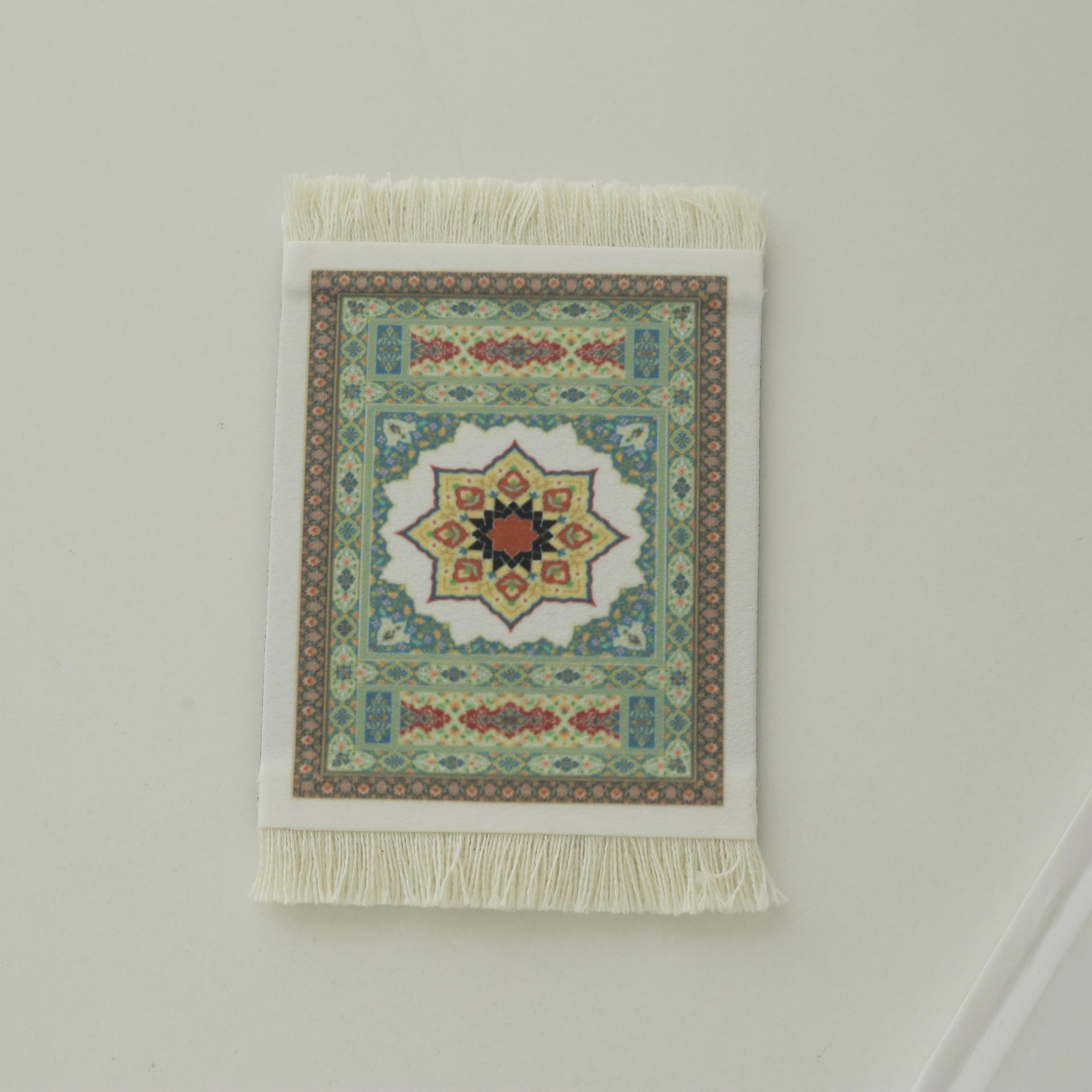 

Turkish Tassel Coaster: Persian Retro Heat-Insulating Ethnic Placemat for Home Décor and Photography Prop 9*11 cm