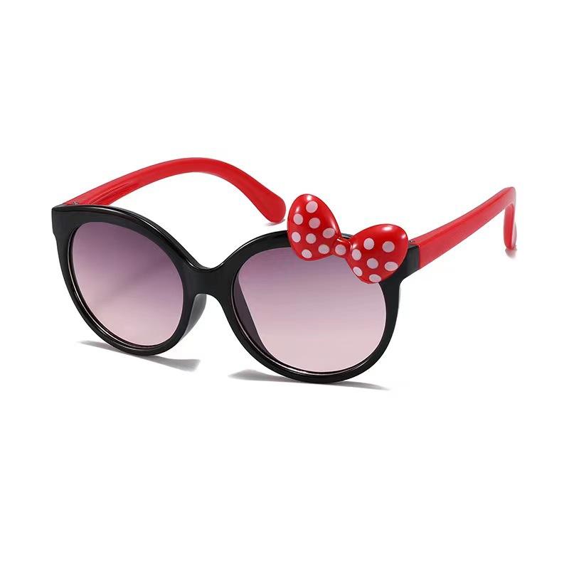 

Bow Decorated Sunglasses Round Frame Uv400 Kids Eyewear Shades Sun Protection Kids Princess Sunglasses For Party Accessories