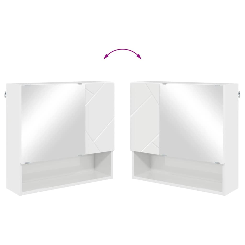 Bathroom Furniture Set 5 Pcs High Gloss White Particleboard & Metal