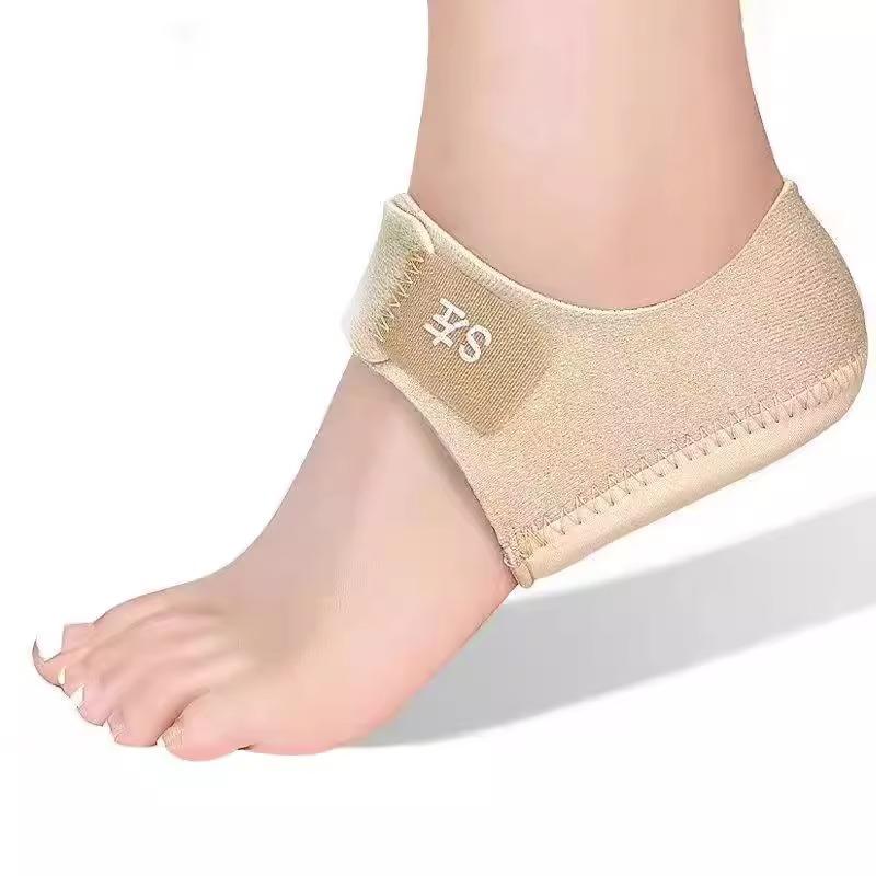 1 Pair Silicone Heel Pads, Shock Absorption, Relieving Leg Pressure, Adjustable Straps, Prevent Slipping Insoles