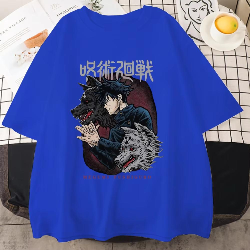 Fushiguro Megumi Printed T-shirt Men's Cool Street Loose T-shirt Summer Personalized Y2K Harajuku Shirt Men T Shirt One Piece