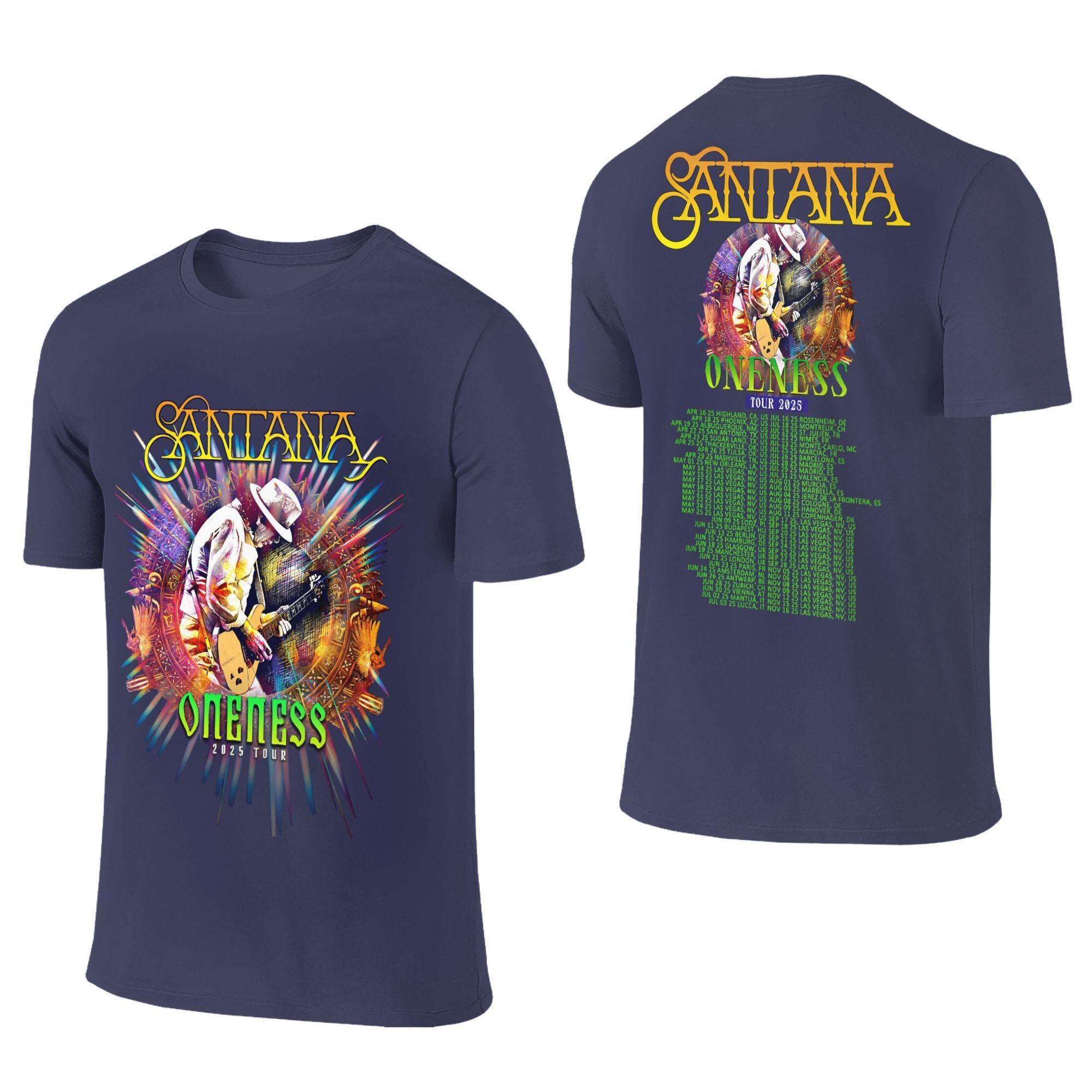 

Creative Santana Oneness T-Shirt for Men Crewneck Pure Cotton T Shirts Siinger Short Sleeve Tee Shirt Gift Idea Clothing 4XL