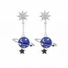 Dripping Oil Cartoon Cosmic Blue Star High-end Earrings