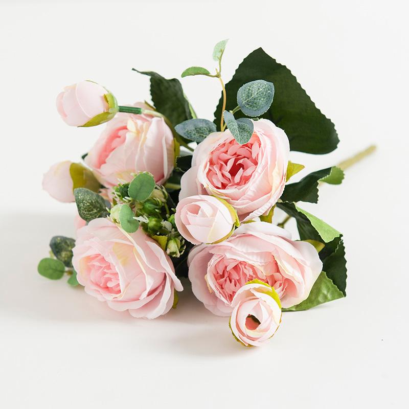 Artificial Flowers Silk Rose Outdoor UV Protection Wedding Party Bridal Bouquets Home Garden Room Yard Decorations Diy Gifts Box