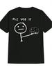 Men'S Casual Crew Neck T-Shirt with "PLZ USE IT" Print