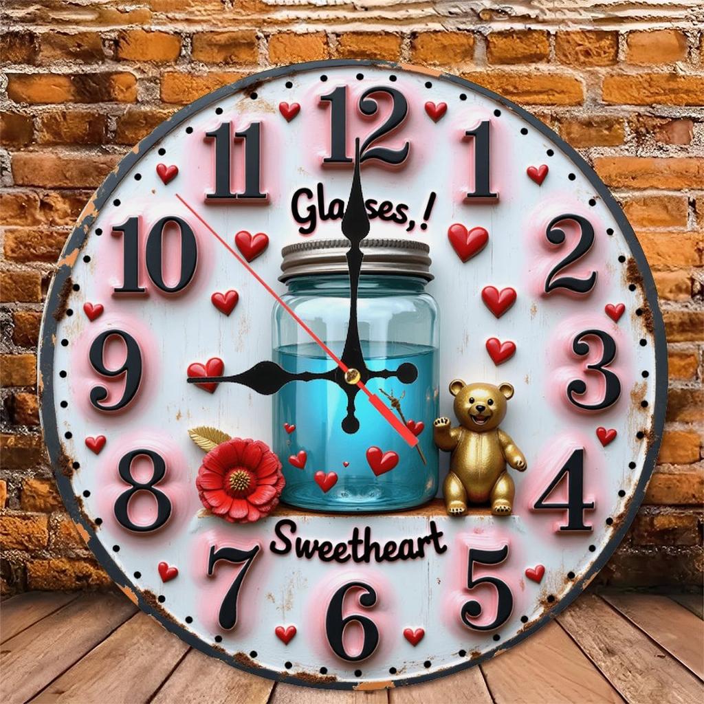 Design Starting Point 25x25cm Wood Wall Clock Inspires Room Theme