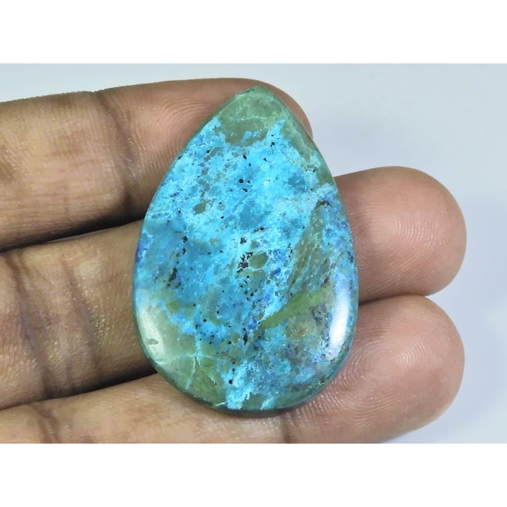 26X40X05MM Natural Shattuckite Pear Shape Cabochon Loose Gemstone 46Cts. D-144