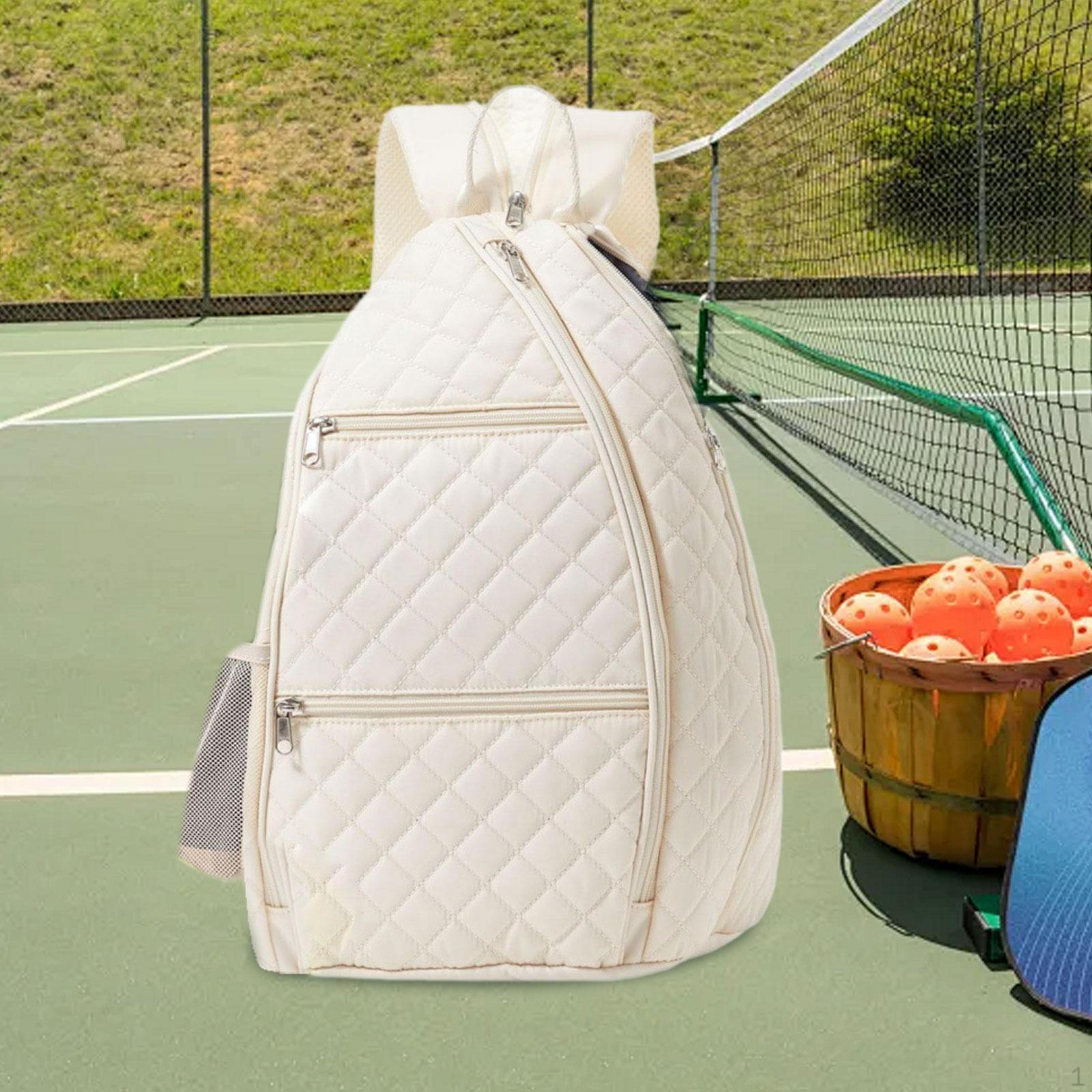 

Pickleball Backpack Casual Daypack Multipurpose Lightweight Gym Bag Paddle Tennis Racket бежевий