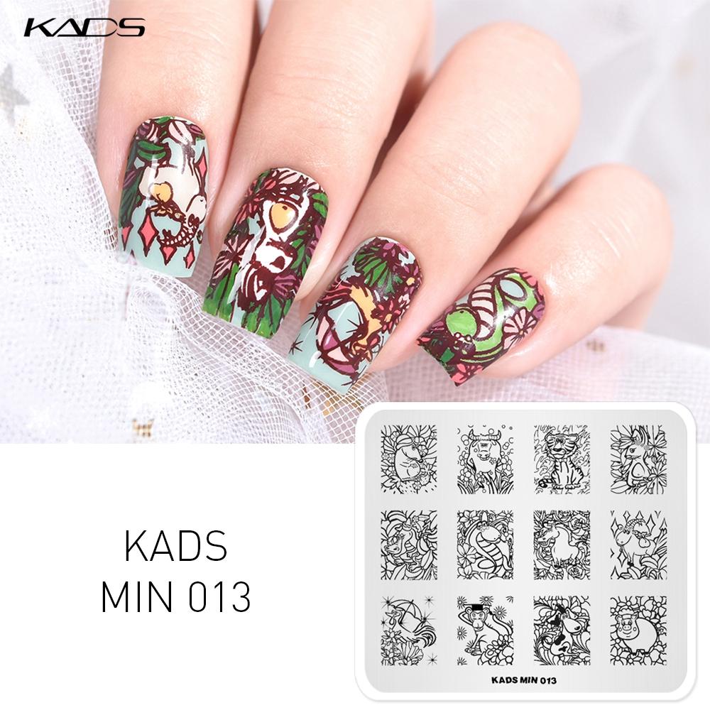 kads Nail Stamping Plates MIN 013 Flower Animals Image Template Stamping DIY Manicure Stamp Plate for Nail Art