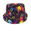 Retro Graffiti Double-Sided Bucket Hat for Men & Women - Versatile Outdoor Travel Sun Protection