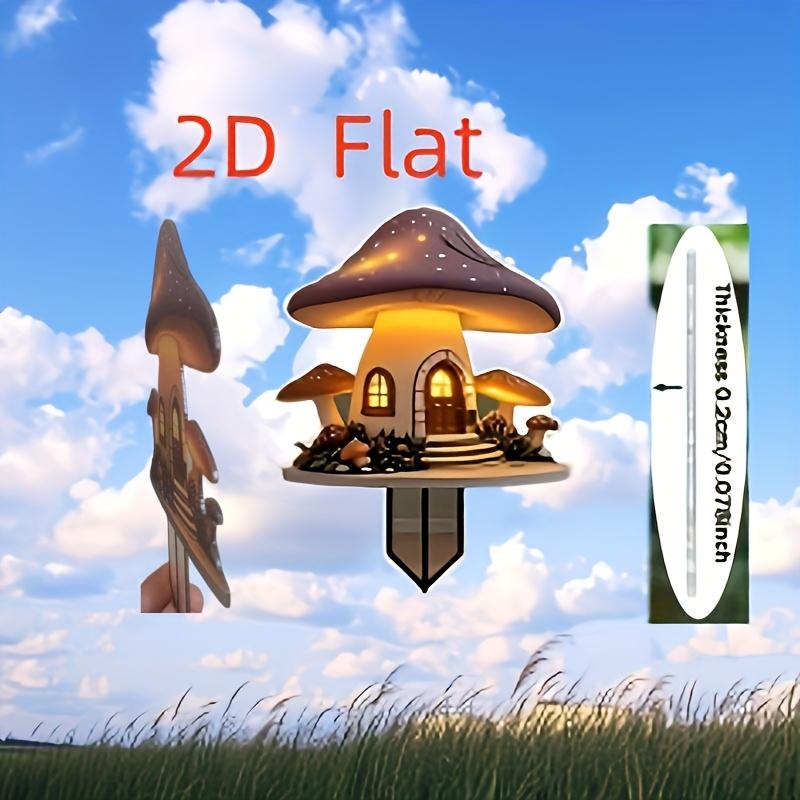 A 2D Acrylic Piece Featuring a Charming Fairy Tale Mushroom House Garden Insert Bohemian Style Acrylic, Suitable for Birthdays And Can Be Used for Cel