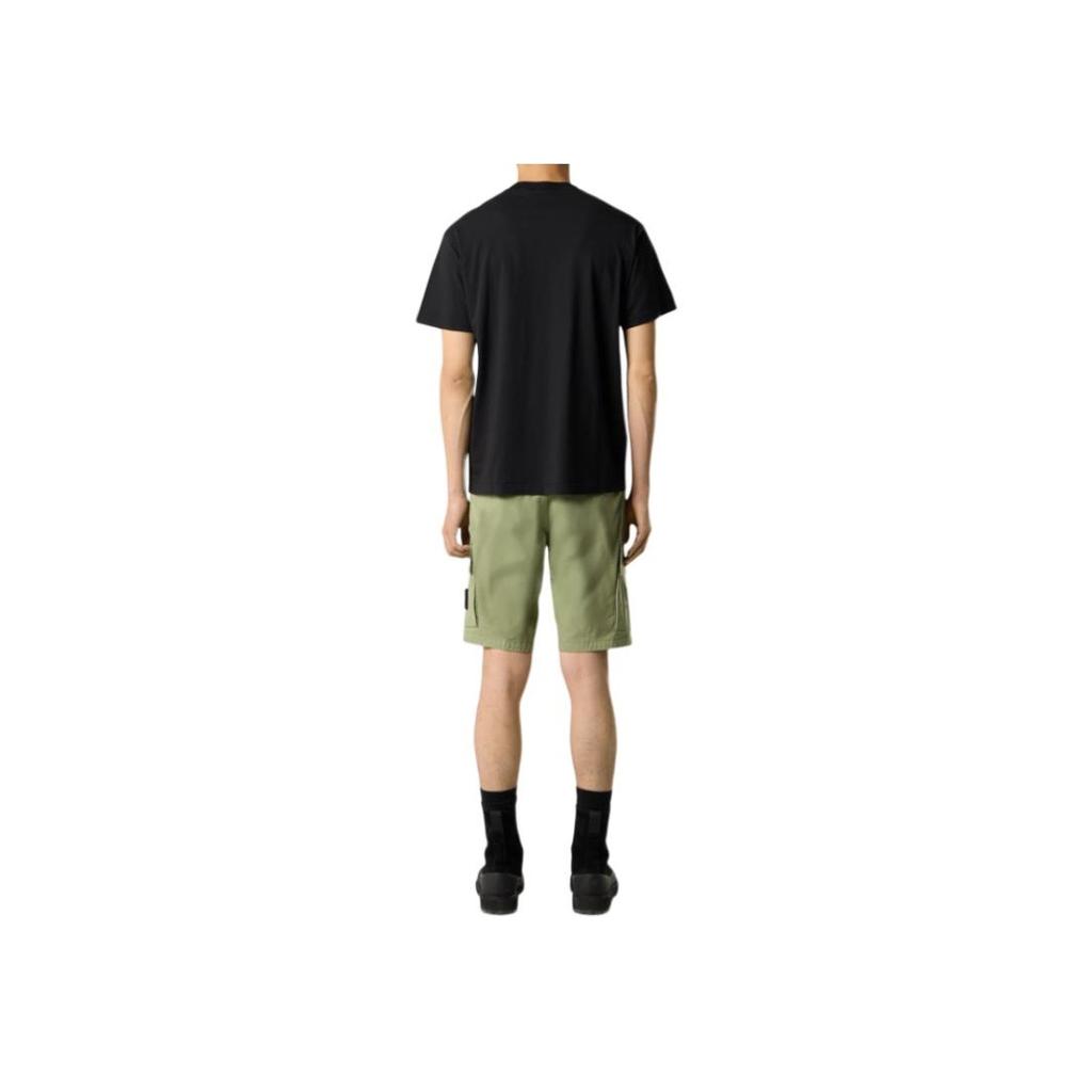 STONE ISLAND Einfarbiges Slim Fit Rundhals-Kurzarm-T-Shirt Herren Oberteile Schwarz K2S152100029S0057-V0029