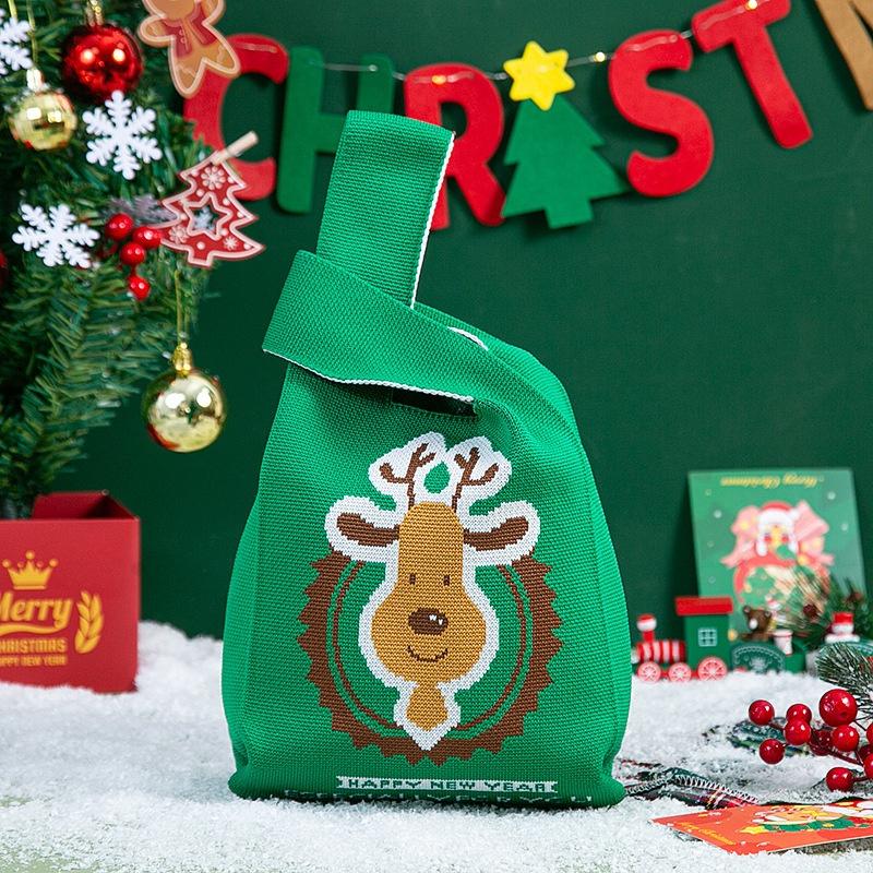 

Новый Рождественский подарок Подарочный пакет на Рождественский сочельник Милая вязаная сумка-тоут Сумка для конфет Вязаные сумки Практичная сувенирная упаковочная сумка A20