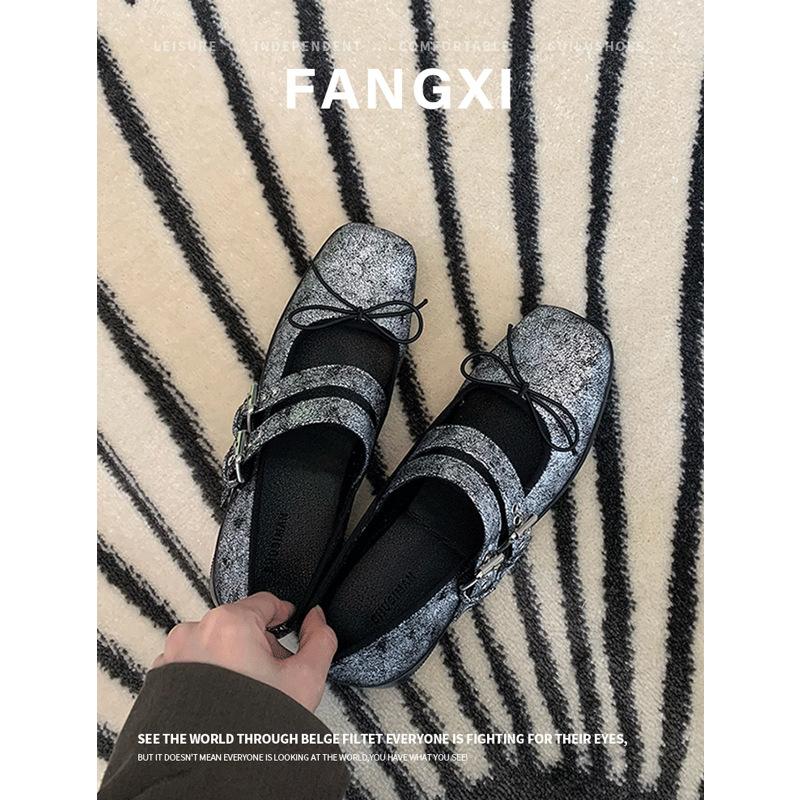 

Версия из коровьей кожи Весенне-осенние туфли Мэри Джейн с квадратным носком и бантом, туфли на плоской подошве, туфли с неглубоким вырезом 40