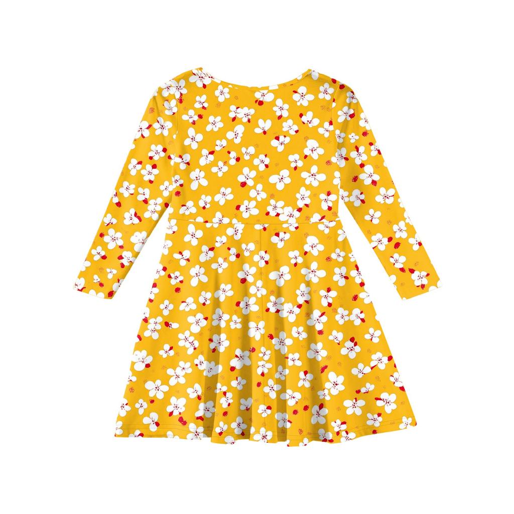 Sommer-Prinzessinenkleid für Mädchen - Langärmeliges A-Linien-T-Shirt-Kleid