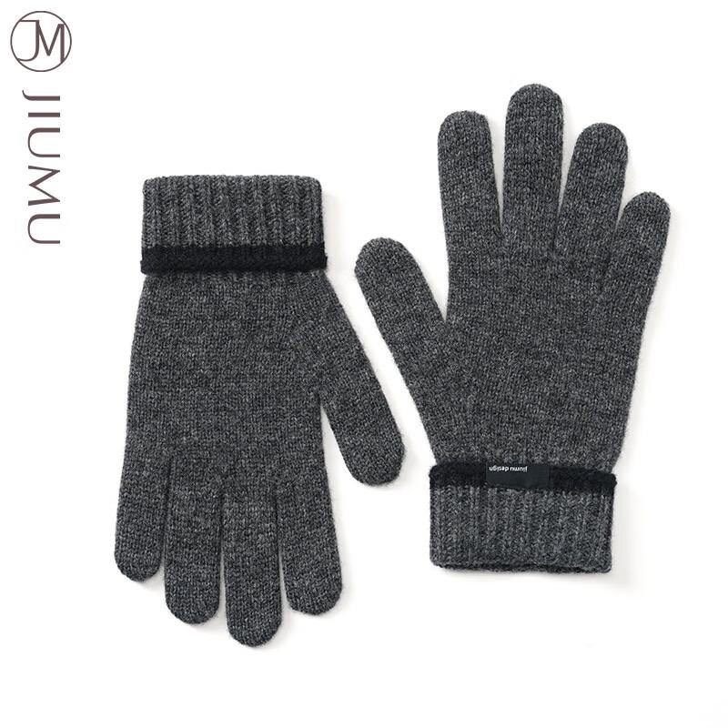 JIUMU Men's Wool Knit Winter Gloves