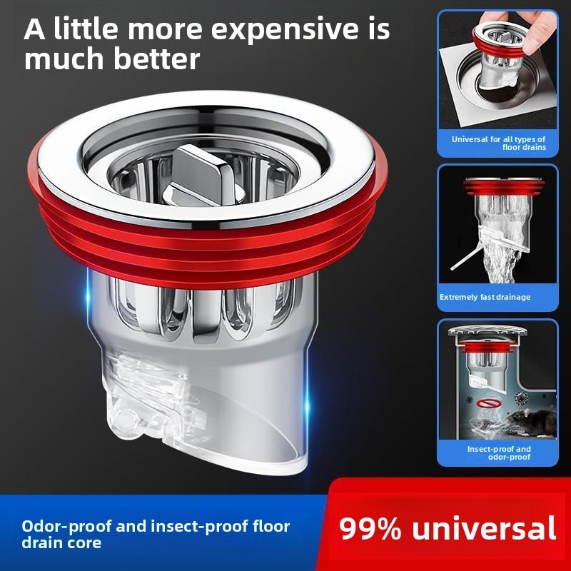 Anti-odor Floor Drain Device, Anti-odor Floor Drain Core, Universal Toilet Type, Bathroom Sewer Anti-backflow Universal Cover Magic Tool