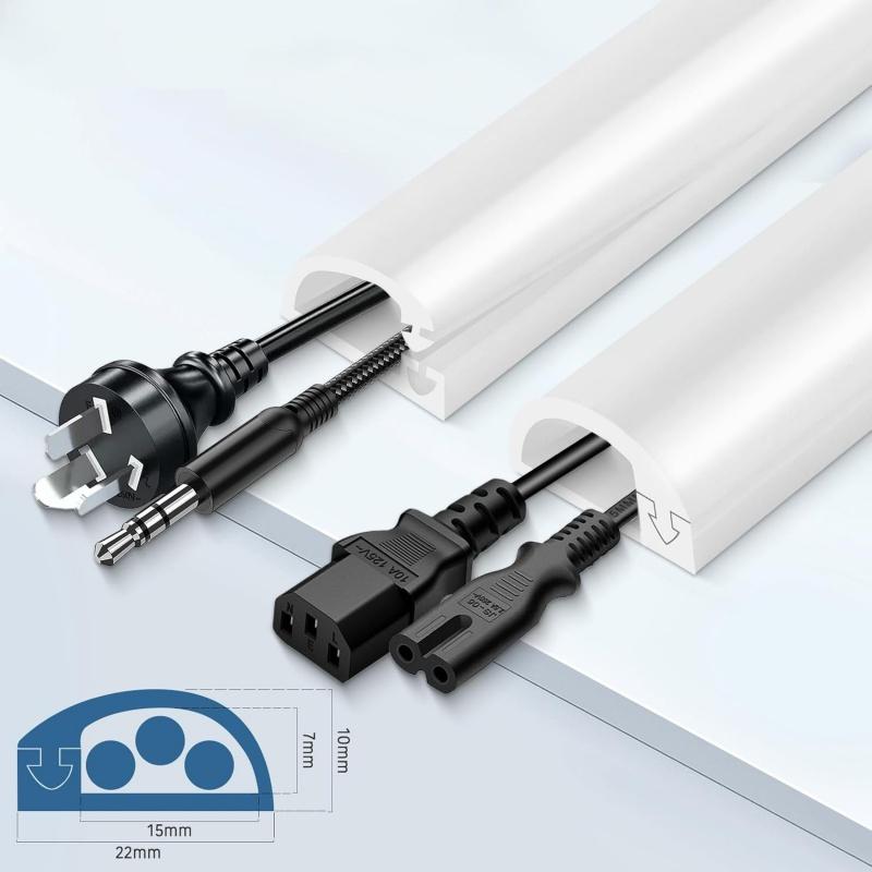 1/3 Meters Cord Management Channel Invisible Decorative Wire Cover Flexible Floor Cable Cover Cord Anti-Step Protector