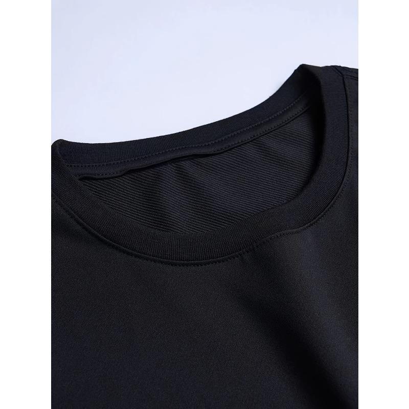 European Sizes Men'S Fashion Trendy Round Neck T-Shirt, English Print, Suitable for Spring And Summer