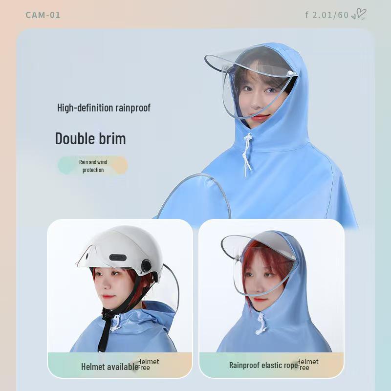 Adult Full-Body Electric Scooter Poncho: Thickened, Lengthened, Storm-Resistant, Single-Person Raincoat