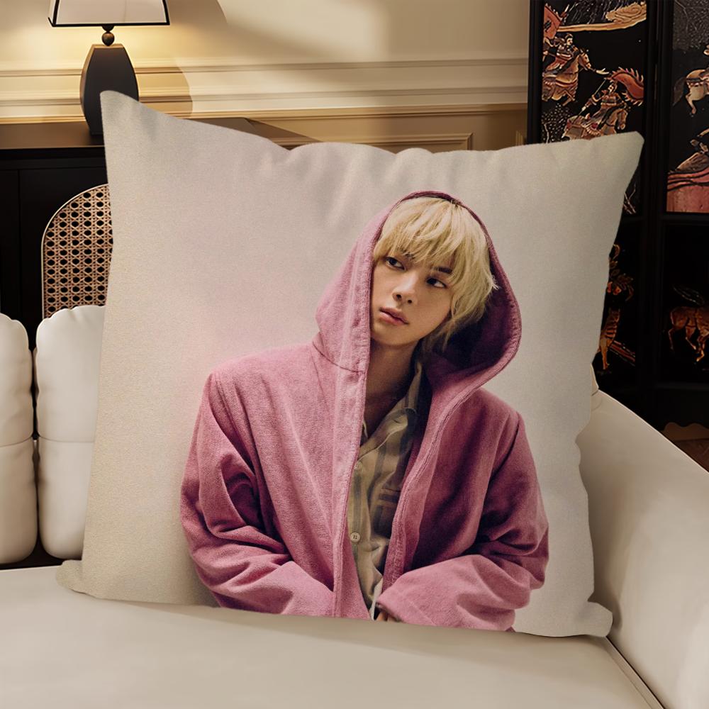 Hot Kpop Boy Pillow Case Sofa Living Room Headboard Bedroom Backrest Cushion Square Cushion  J-jin-Music Cool Nap Time