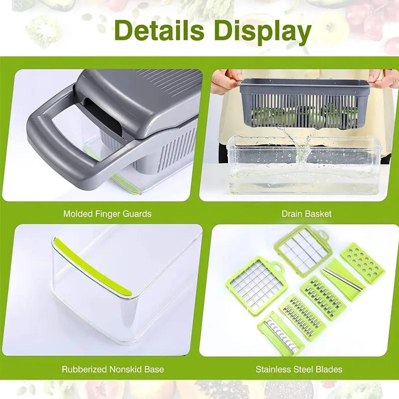 Vegetable Cutter Kitchen Tools Multifunctional Vegetable Chopper for Tomato Carrot Grater Onion Shredders Cucumber Potato Slicer