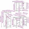 Bathroom Furniture Set 3 Pcs Black Oak Effect Wood Based Panel