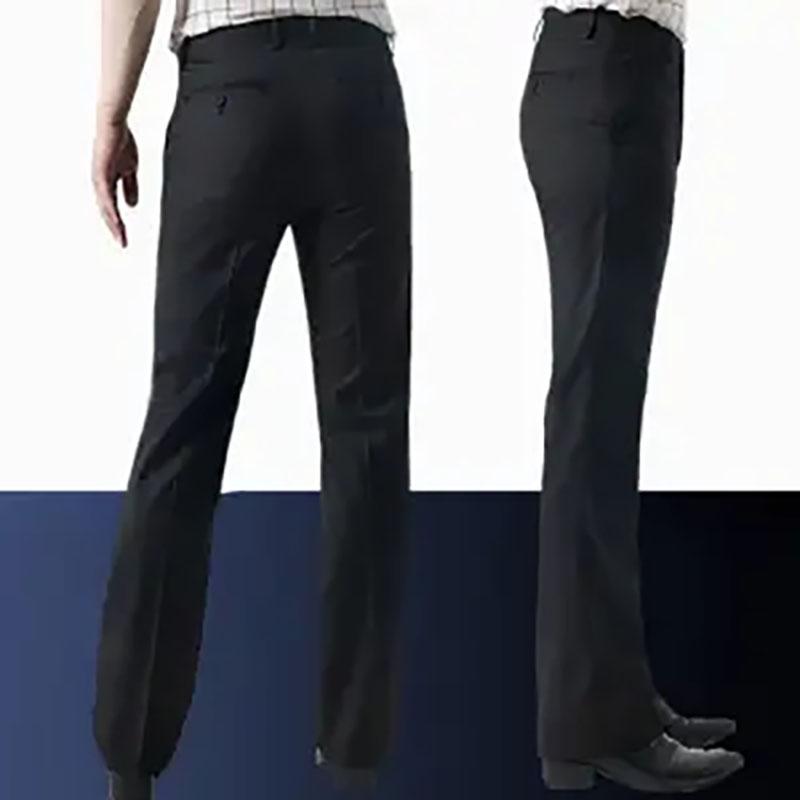 DC-HOME-3 Heren Lente en Zomer Slim Fit Bell Bottom Broek Vintage Bell-bottoms Flare Formele Kleding Broek Casual Wijde Pijpen Broeken 29 zwart