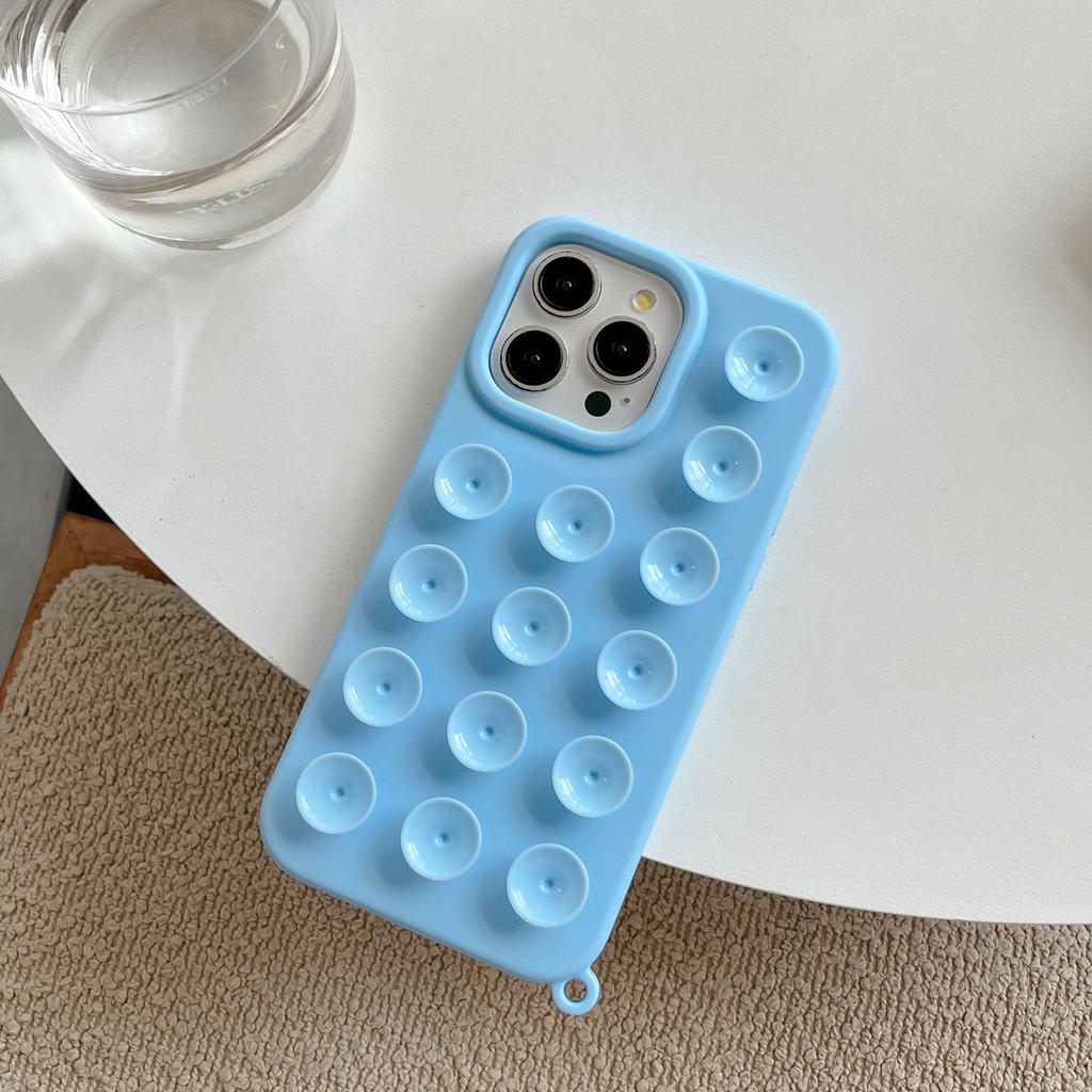 Phone Case For iPhone 16 11 15 Pro Max 14 Plus 12 13 Pro 7 8 Plus XR X XS SE2 3D Suction Cup Airbag Transparent Shockproof Cover