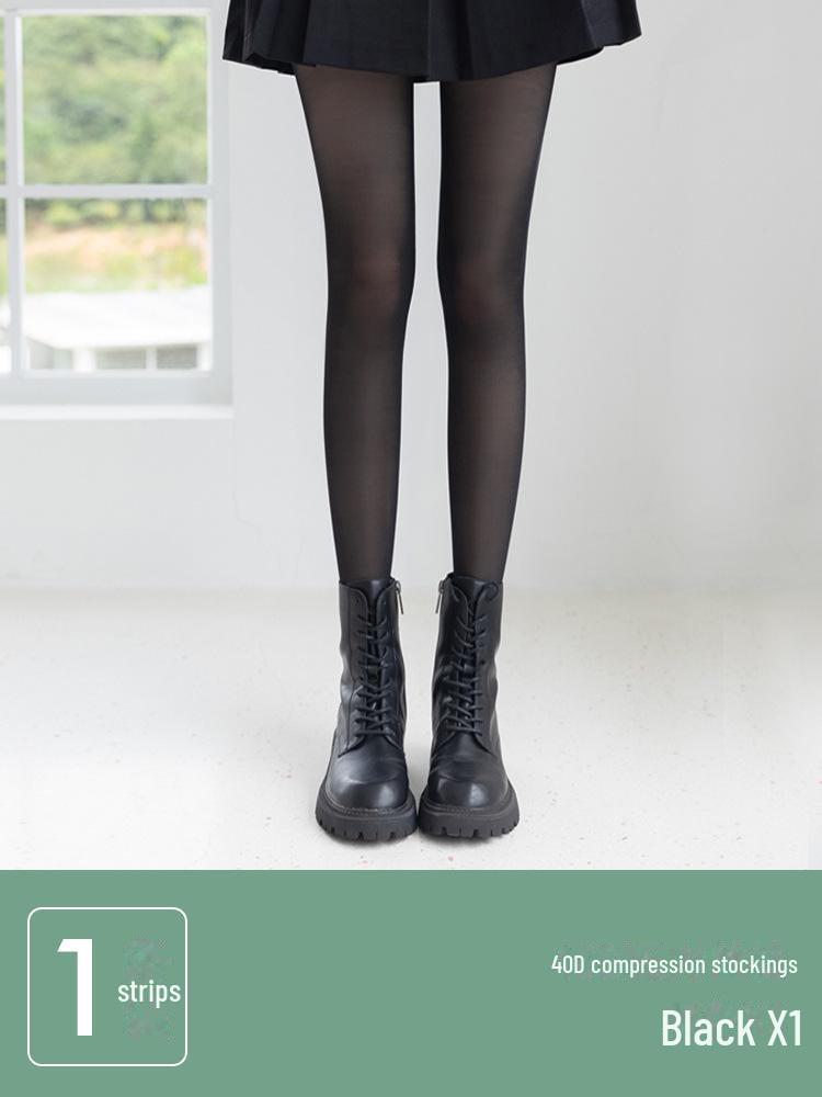 

«Женские утягивающие черные чулки — летний тонкий стиль» Footless (up to 168cm/85-120 lbs)