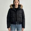 Winter new women's fashion big fur collar down cotton clothes foreign look thin warm cotton coat
